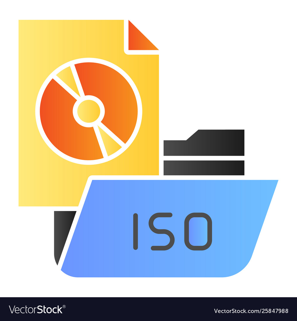 Folder with disk flat icon file color vector image Folder with disk flat icon file color