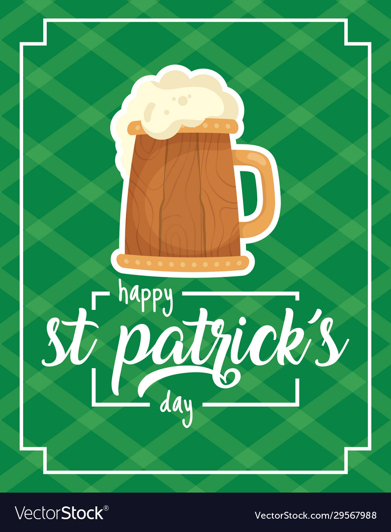 Happy st patricks day card with beer drink