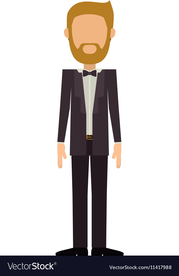 Man in suit with beard without face