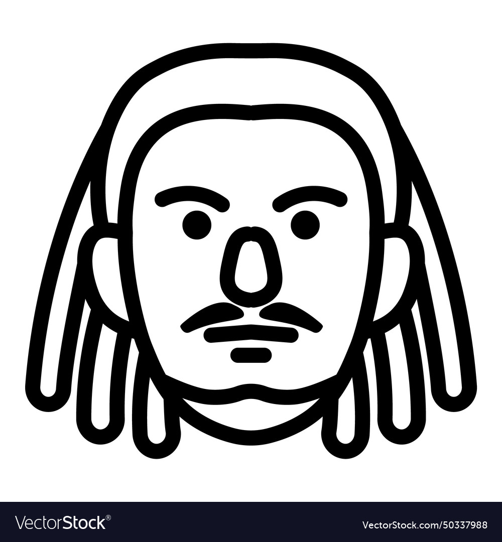 Man with dreadlocks user avatar flat icon