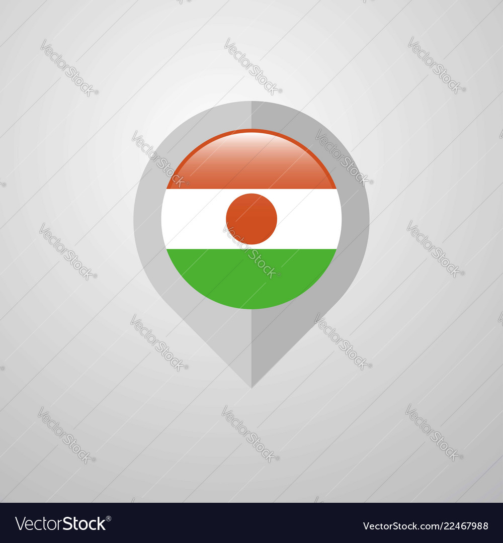 Map navigation pointer with niger flag design