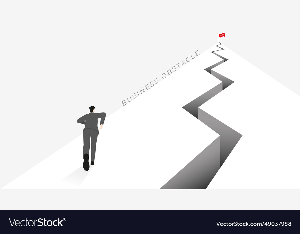 Minimal style back view of businessman runs up vector image Minimal style back view of businessman runs up