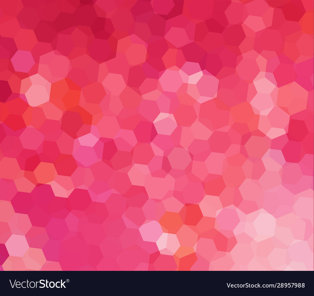Pink mosaic background with hexagon pattern vector image Pink mosaic background with hexagon pattern