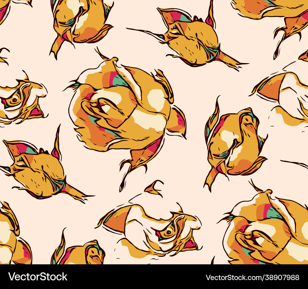 Seamless pattern with roses Royalty Free Vector Image