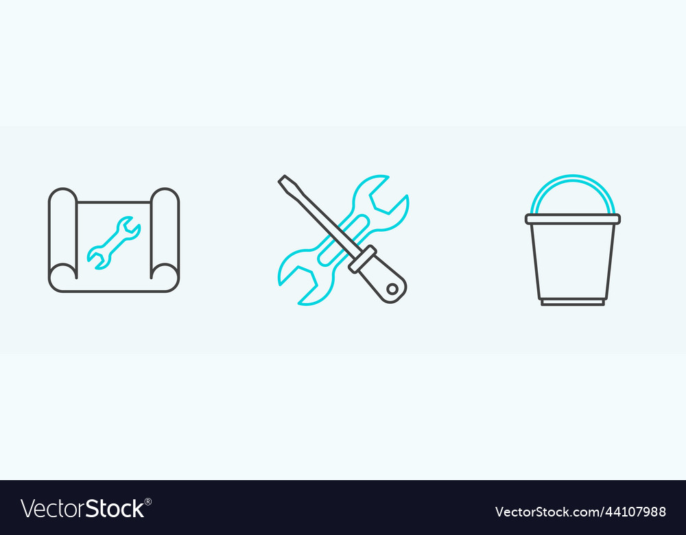 Set line bucket graphing paper and wrench