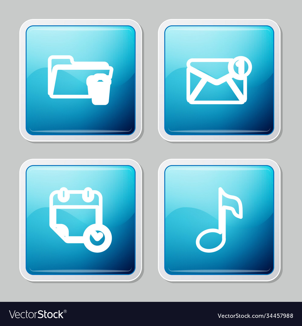 Set line delete folder new email incoming vector image Set line delete folder new email incoming