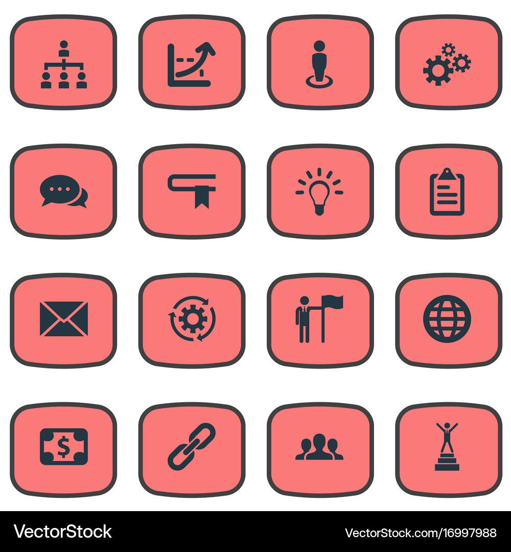 Set of simple strategy icons Royalty Free Vector Image