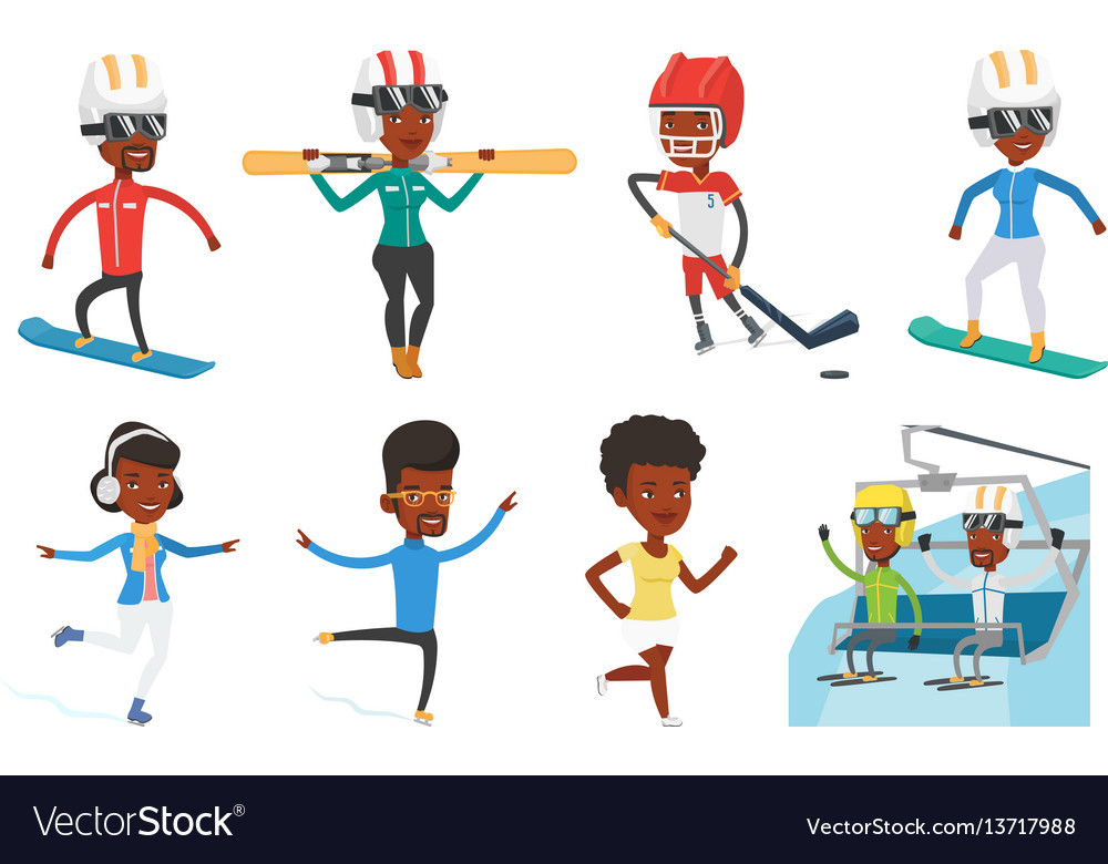 Set of sport characters