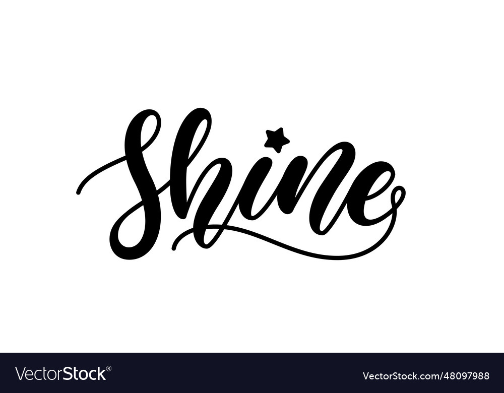 Shine word hand drawn lettering