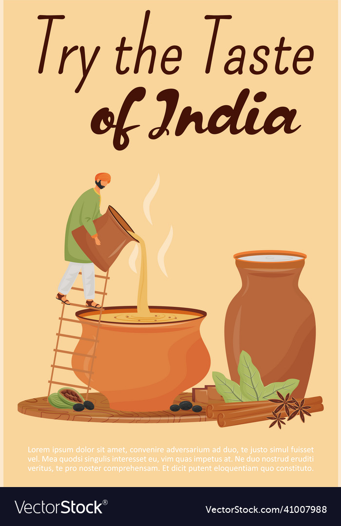 Taste of india poster flat template traditional