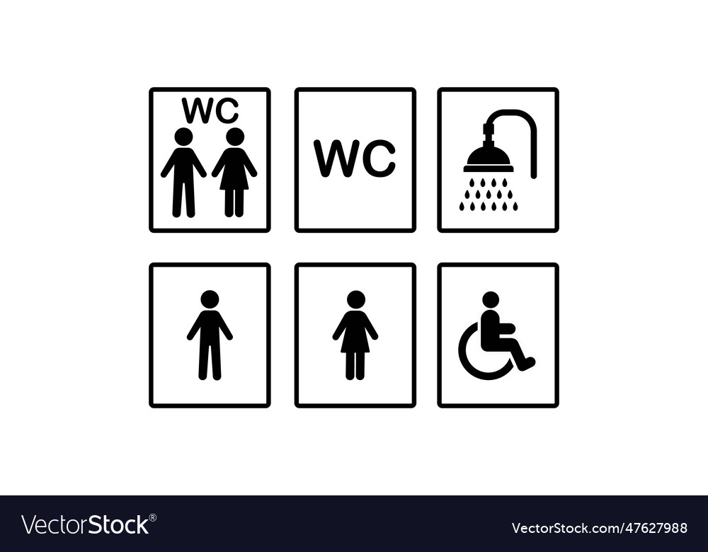 Toilet signs set