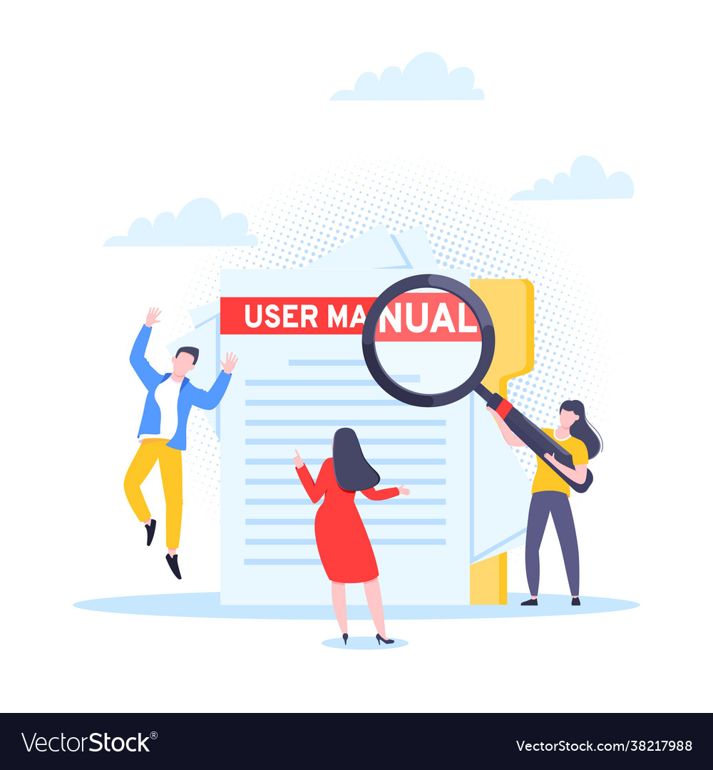 User manual guide book flat style design vector image User manual guide book flat style design