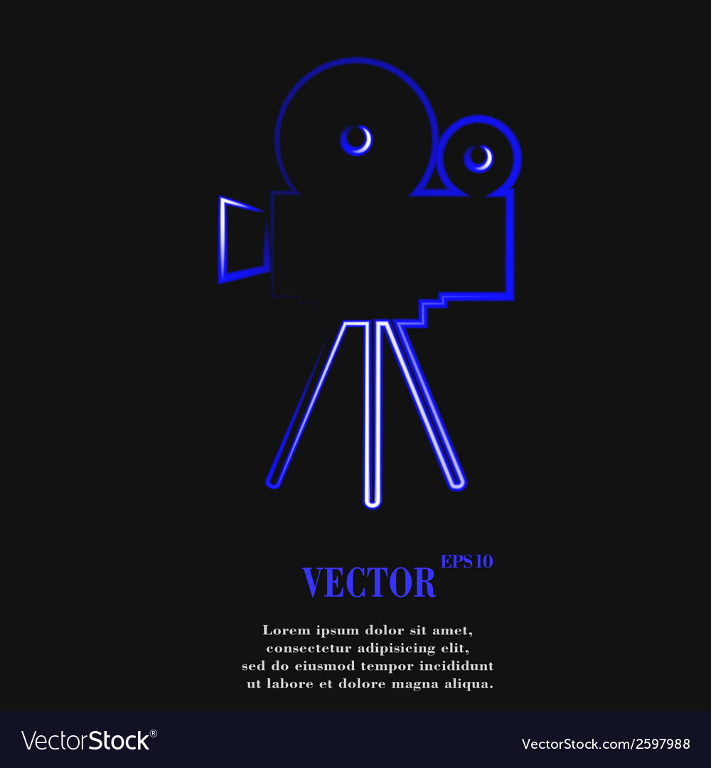 Videocamera flat modern web button and space