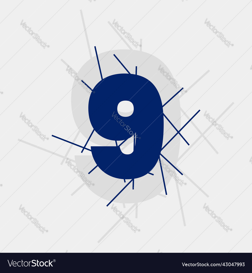 9 numeric text conceptual logo design vector image 9 numeric text conceptual logo design