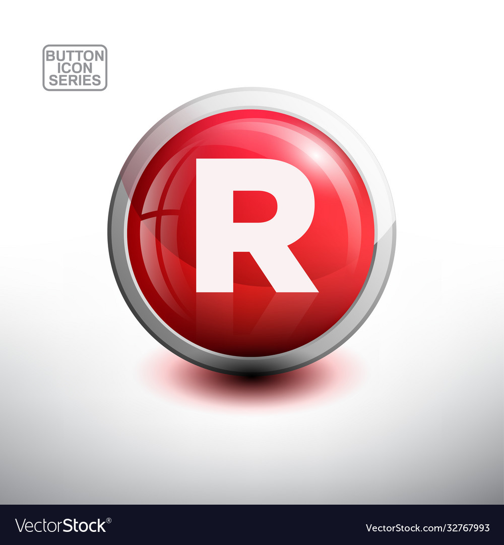 Alphabet in glossy button for web icon