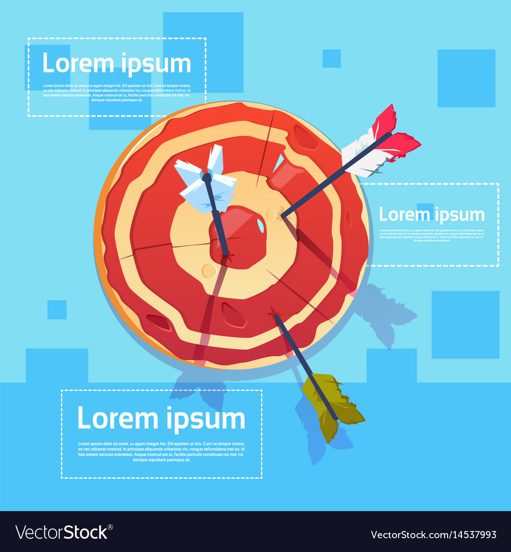 Archery target with arrows competition colorful Vector Image