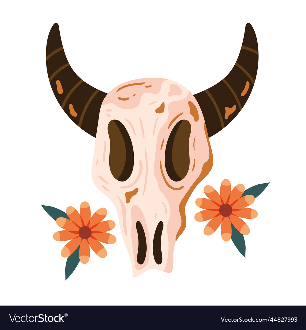 Bull skull boho style