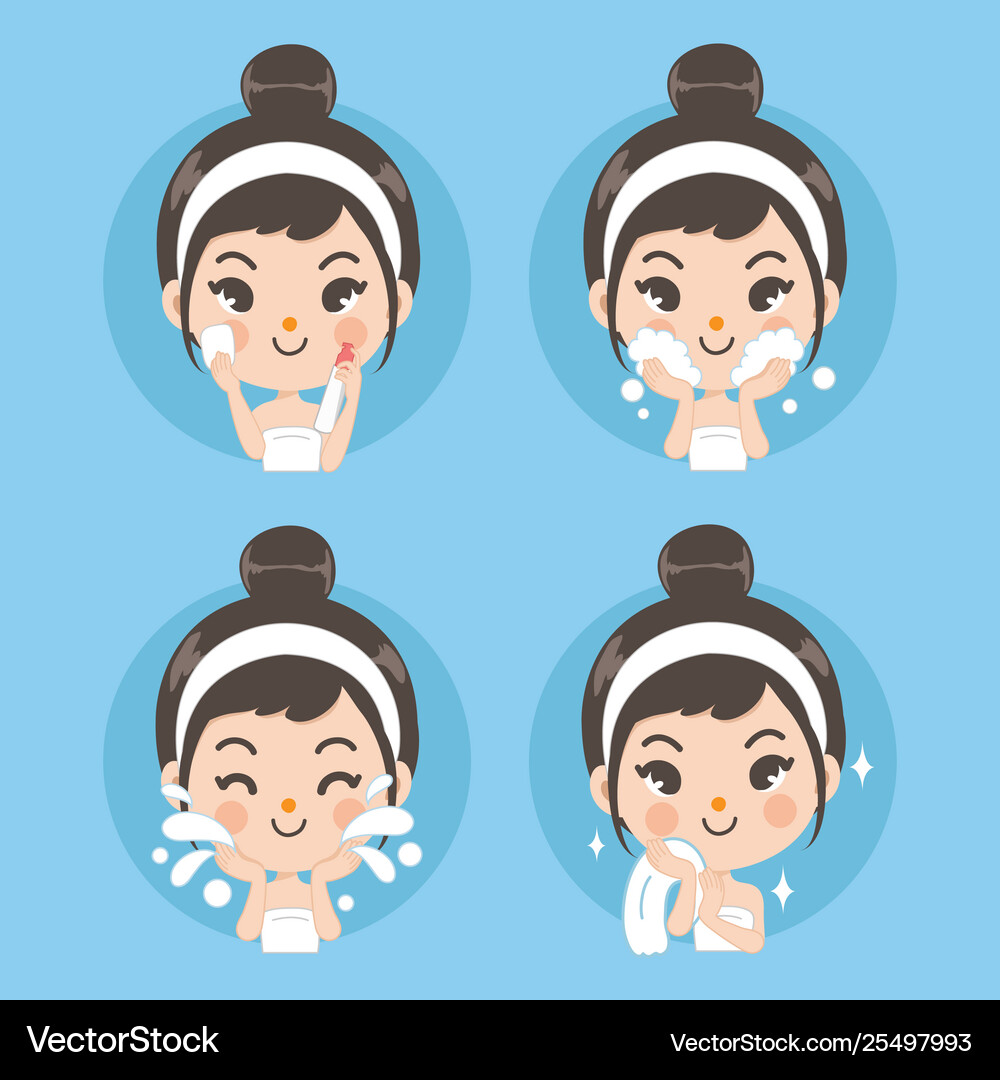 Clean facial Royalty Free Vector Image - VectorStock