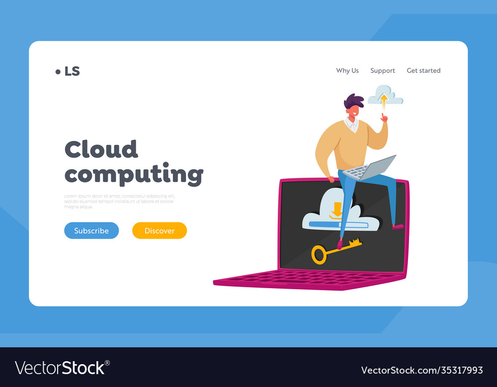 Computing technology landing page template tiny