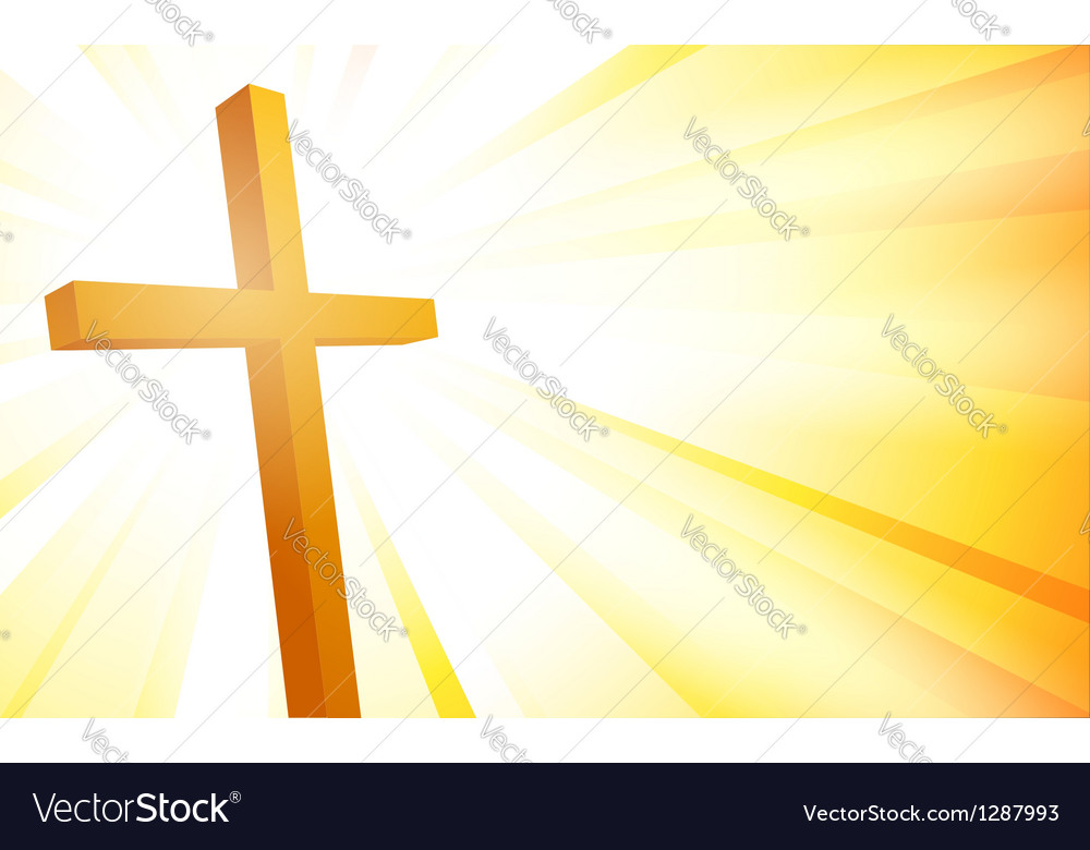 Cross on sunburst background Royalty Free Vector Image