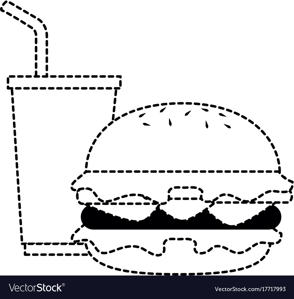 Delicious burger with soda