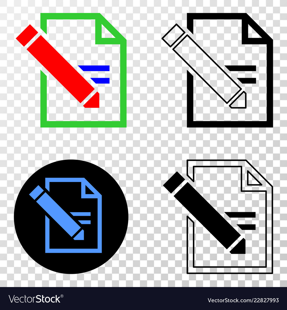 Edit text page eps icon with contour