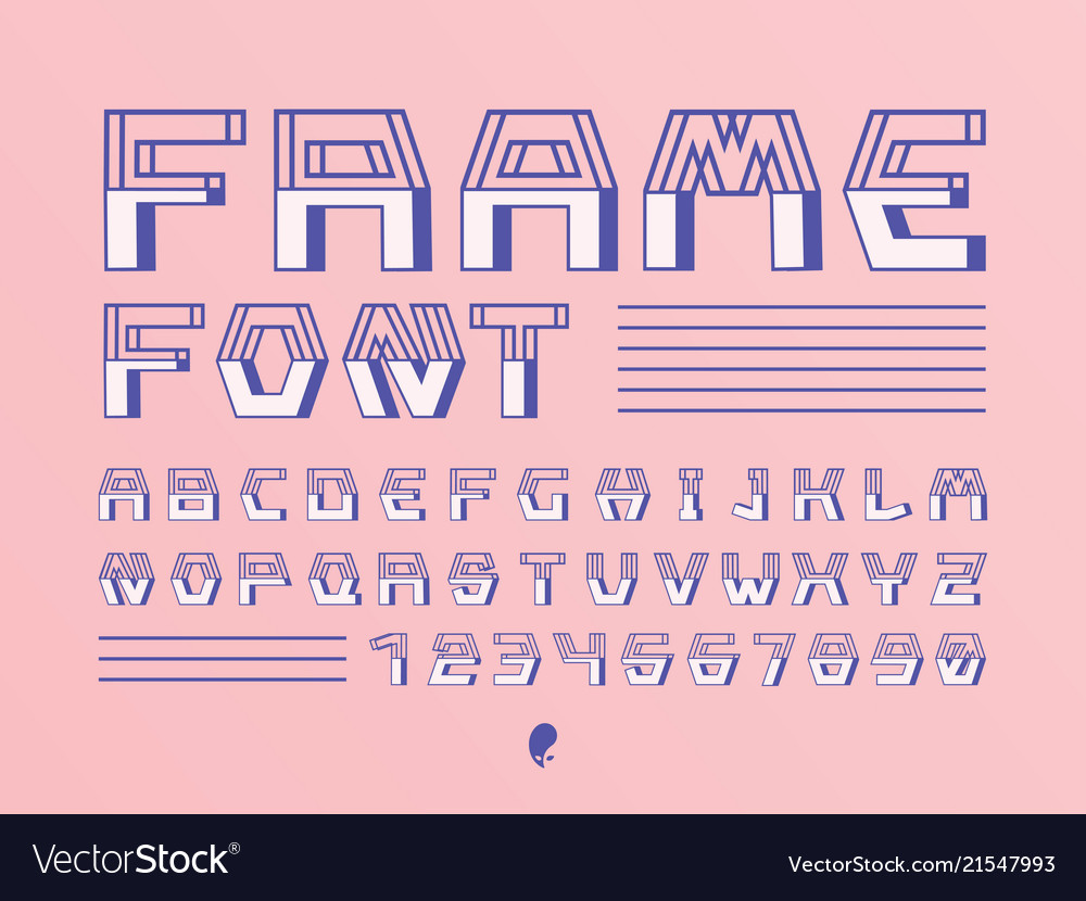 Frame font alphabet vector image Frame font alphabet