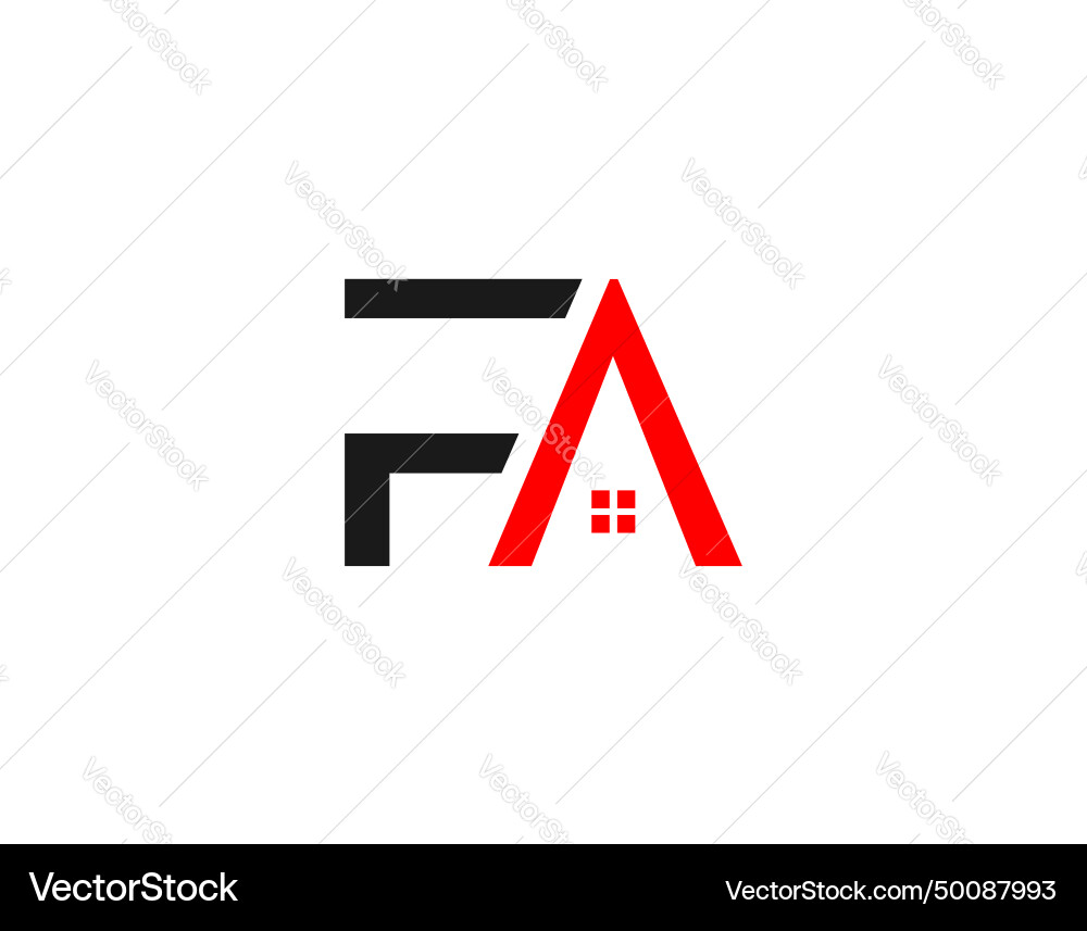 Initial letter type fa house logo design template Vector Image