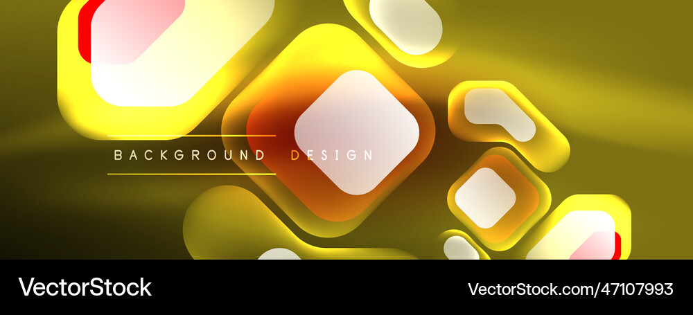 Neon lines squares and round shapes abstract Vector Image