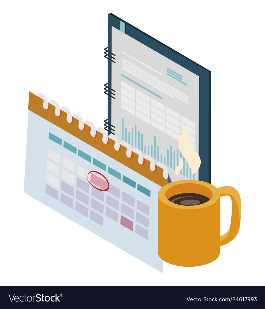 Office notepad with calendar
