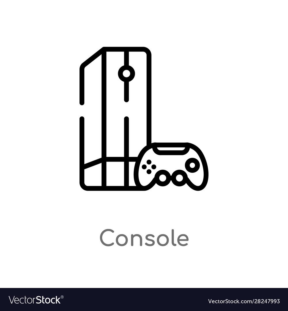 Outline console icon isolated black simple line vector image Outline console icon isolated black simple line