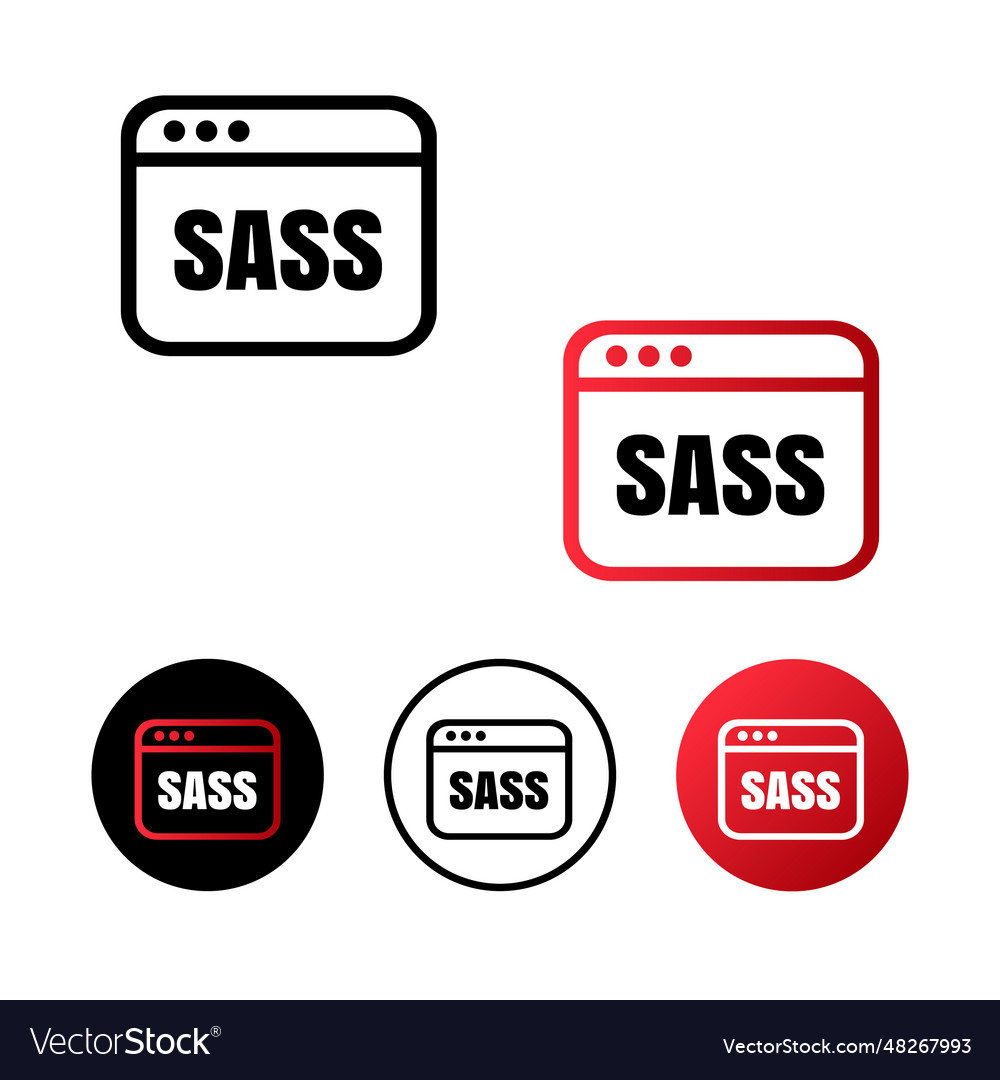 Sass code icon vector image Sass code icon