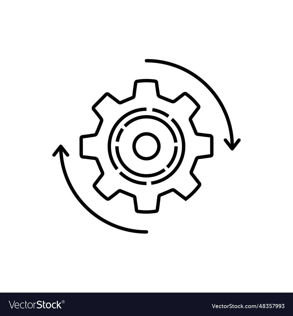 Thin line efficient process and operation icon vector image Thin line efficient process and operation icon