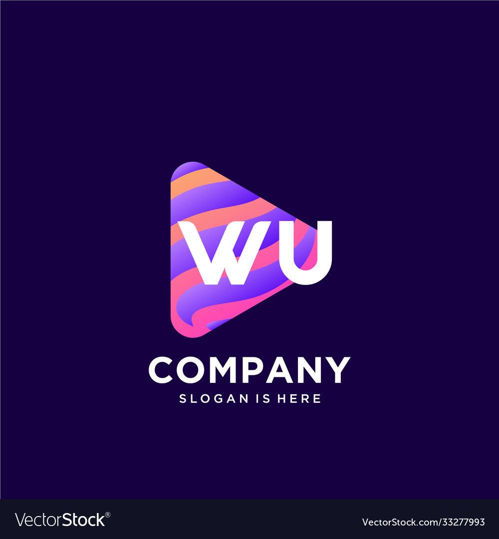 Wu initial logo with colorful template