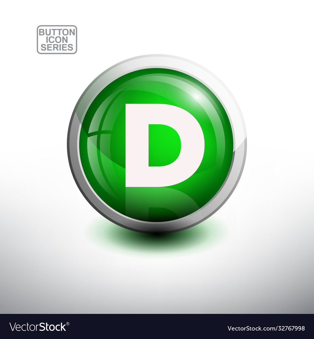Alphabet in glossy button for web icon
