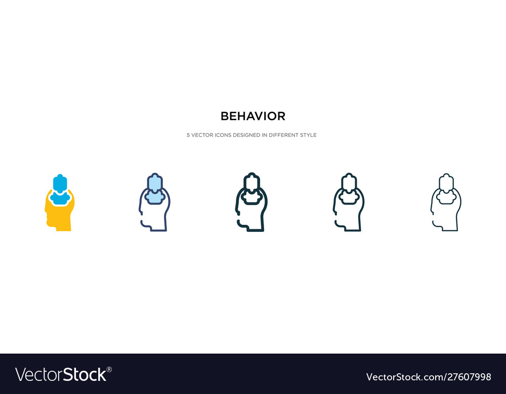 Behavior icon in different style two colored Vector Image Behavior icon in different style two colored