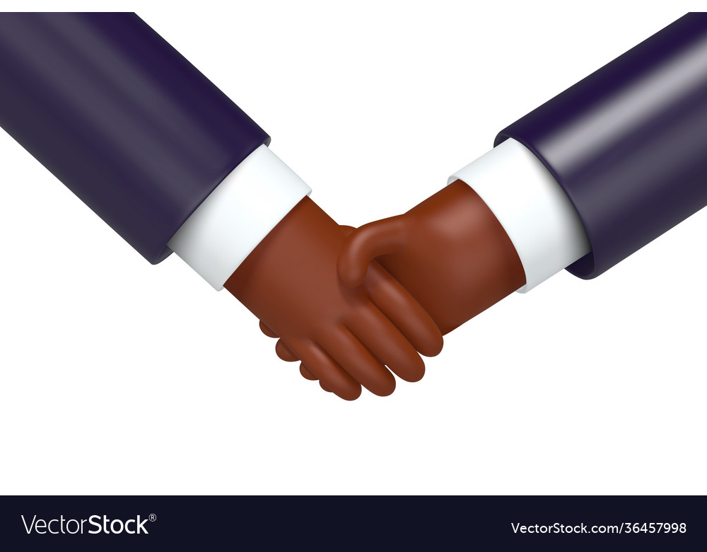 Cartoon business handshake isolated