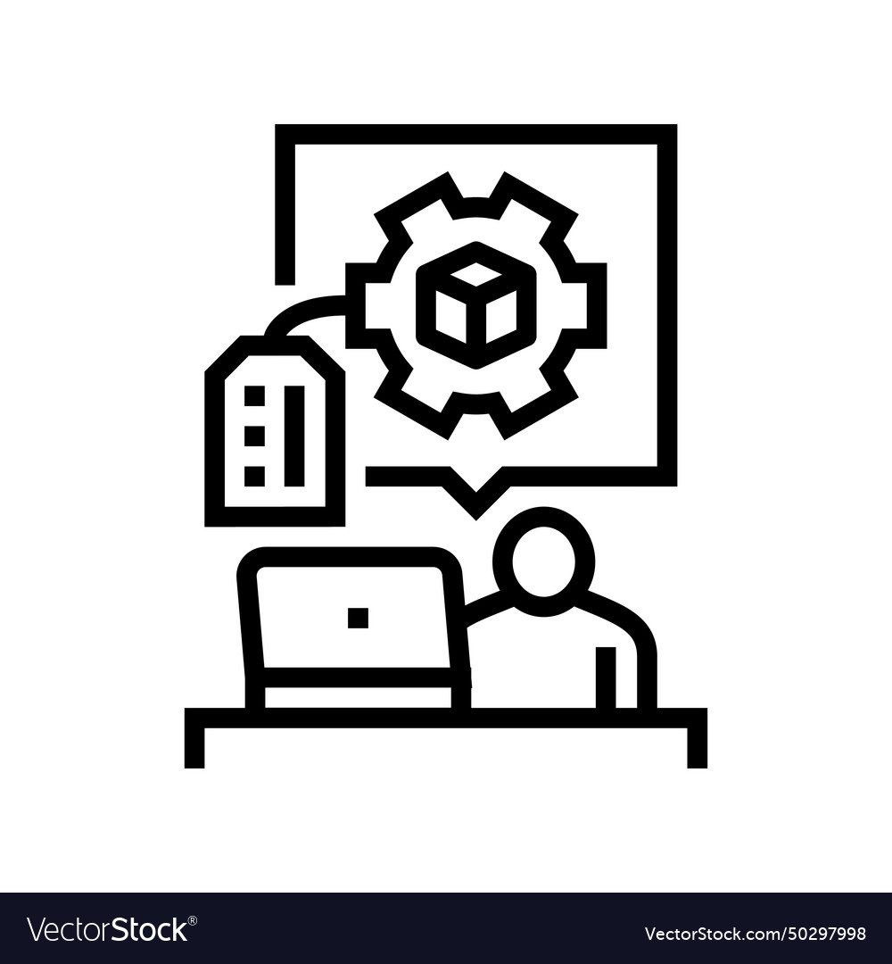 Digital product creation line icon