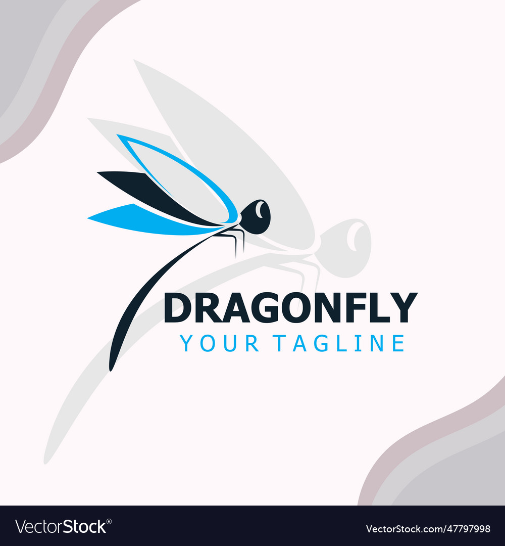 Dragonfly logo design modern and elegant Vector Image