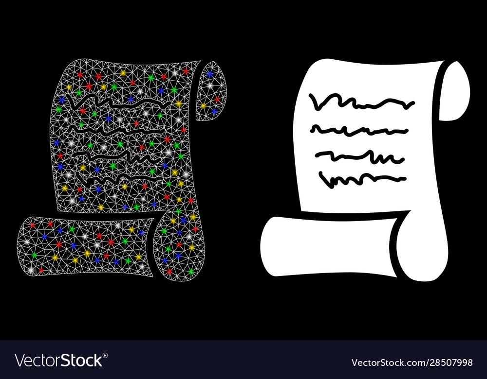 Flare-Netz-Skript-Roll-Symbol mit vector image Flare-Netz-Skript-Roll-Symbol mit