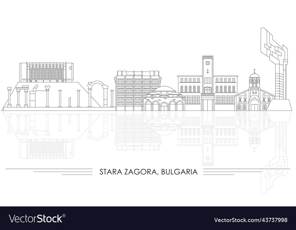 Outline skyline panorama of stara zagora bulgaria