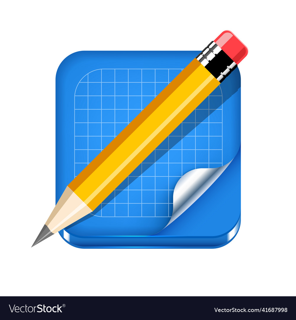 Pencil with notepad Royalty Free Vector Image - VectorStock