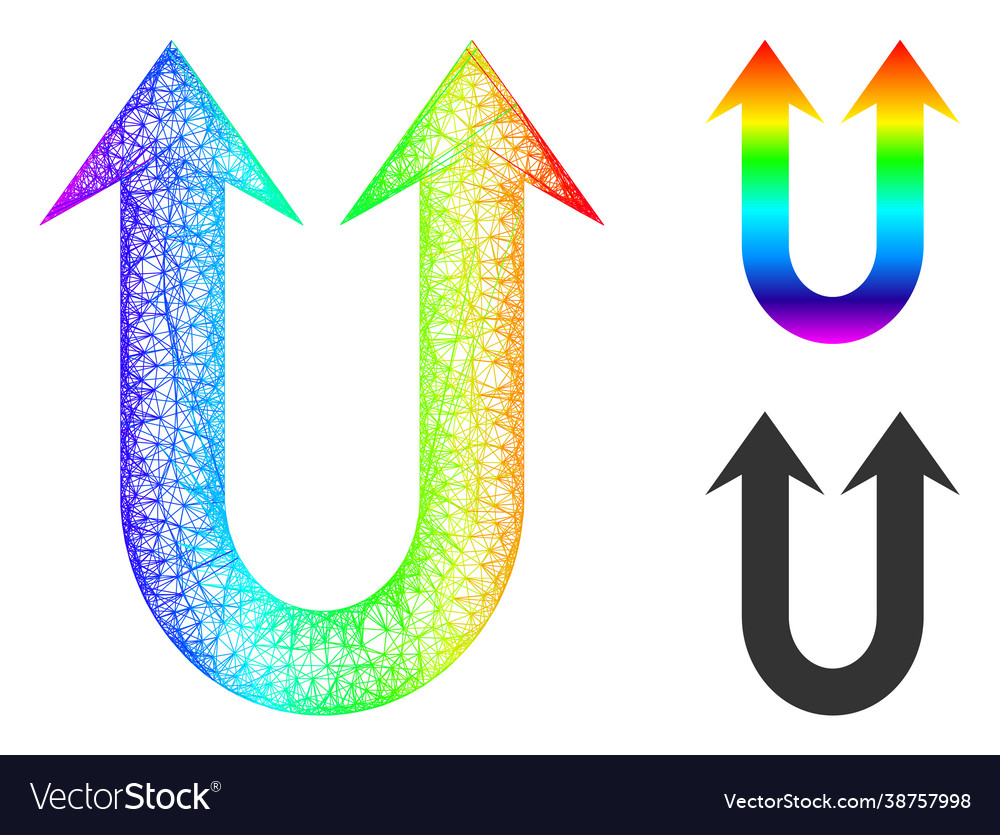 Rainbow linear gradient double forward arrow icon