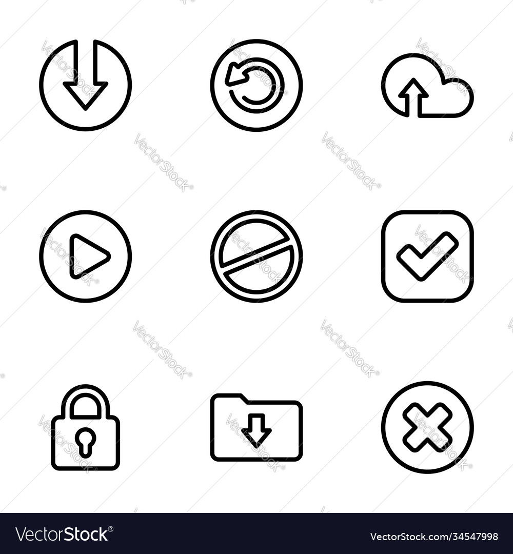 Set icons on a theme application interface vector image Set icons on a theme application interface