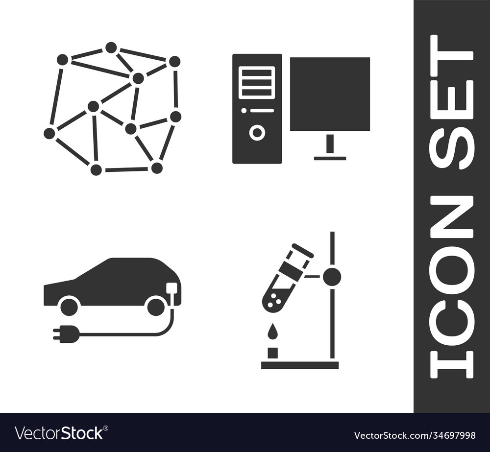 Set test tube flask on fire neural network vector image Set test tube flask on fire neural network