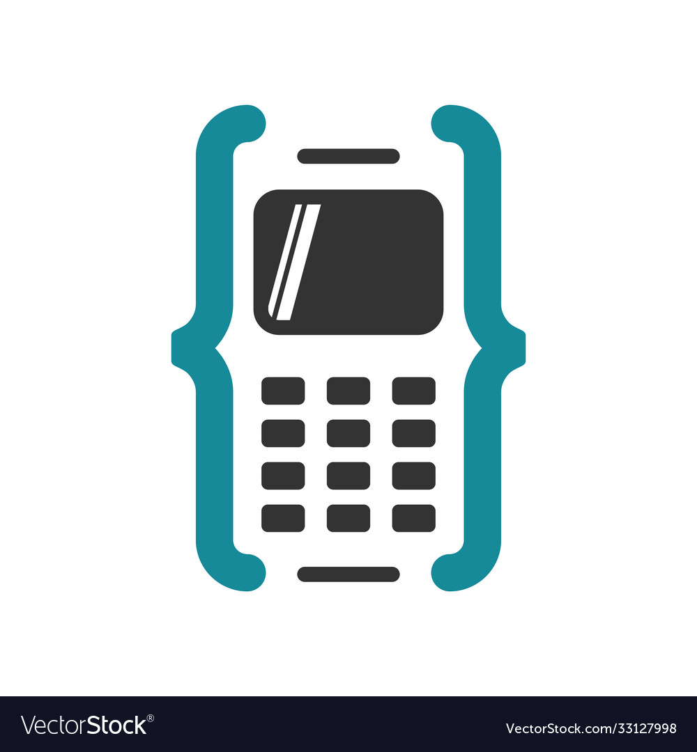 Smartphone coding app developer logo vector image Smartphone coding app developer logo