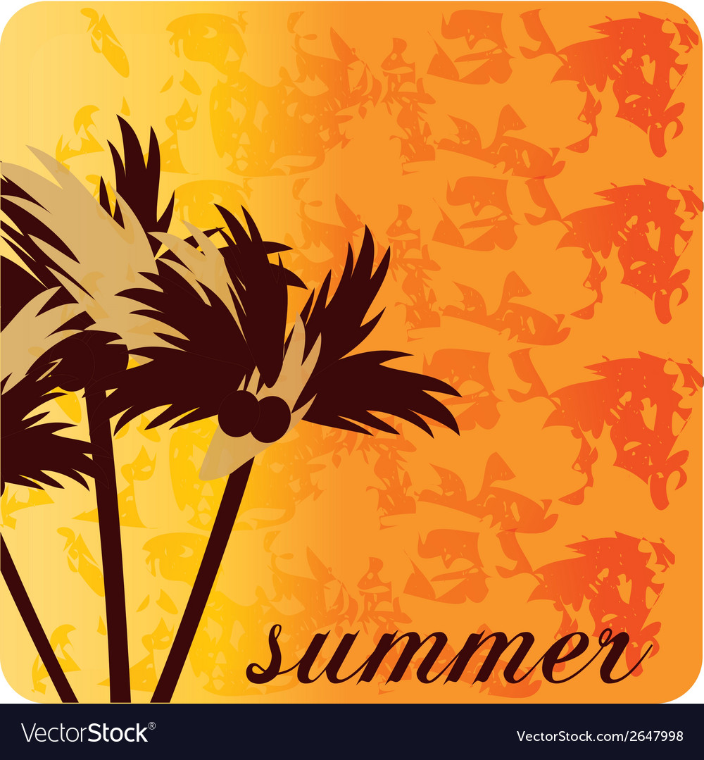 Some palm trees with coconuts in a textured