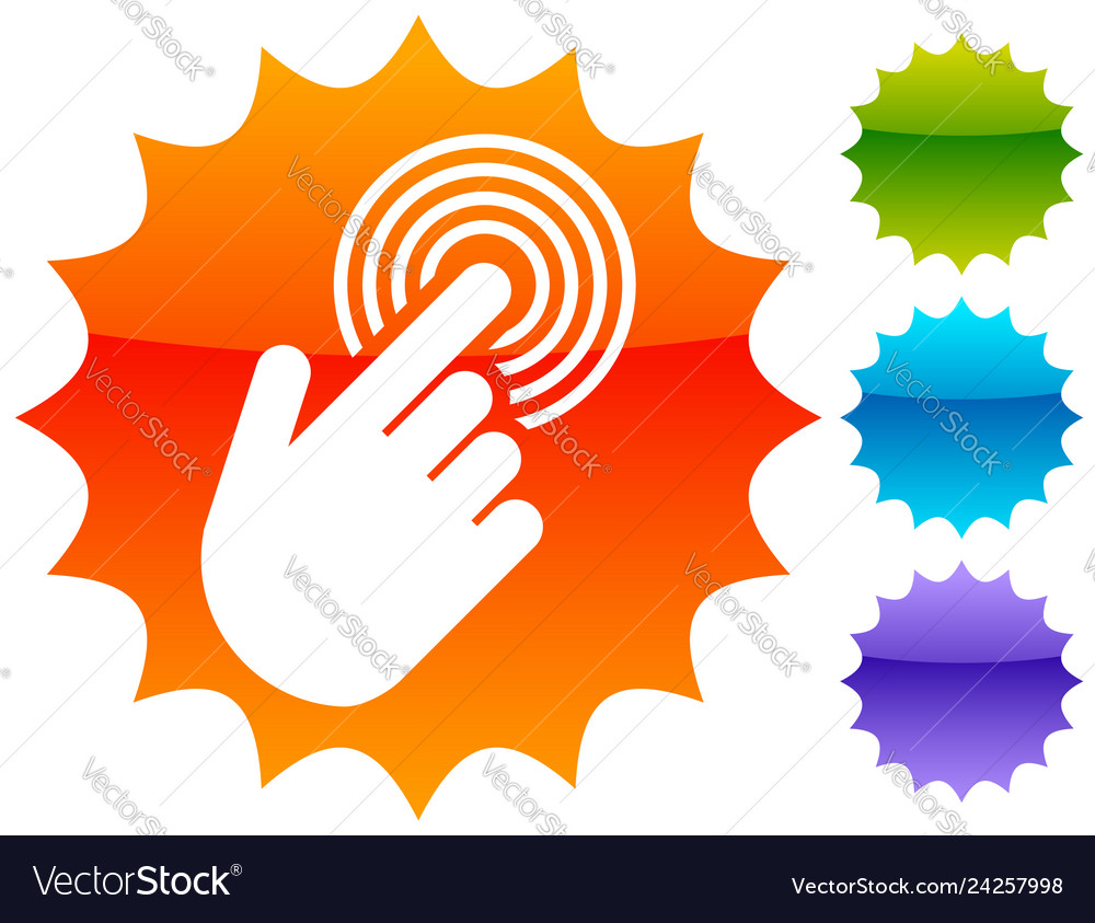 Tapping touchscreen on interface mobile phone icon vector image Tapping touchscreen on interface mobile phone icon