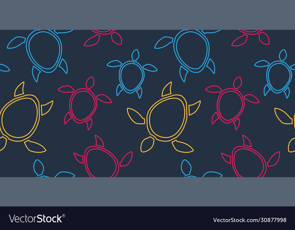 Turtles in a linear style vector image Turtles in a linear style