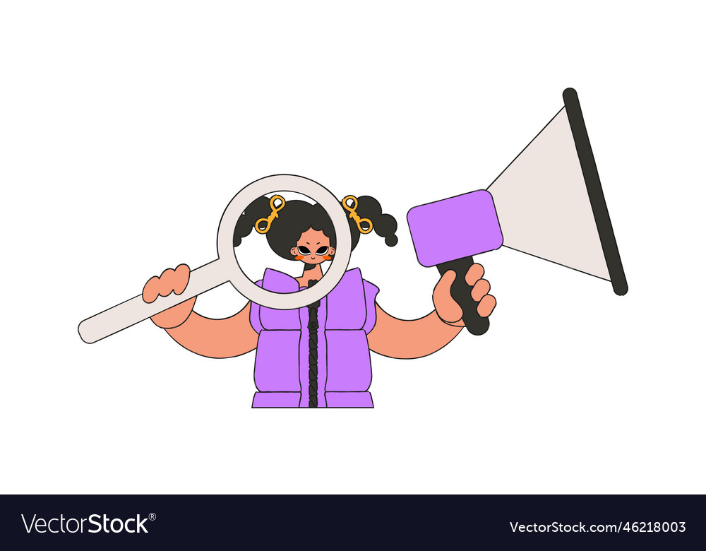 A woman is holding megaphone personnel search